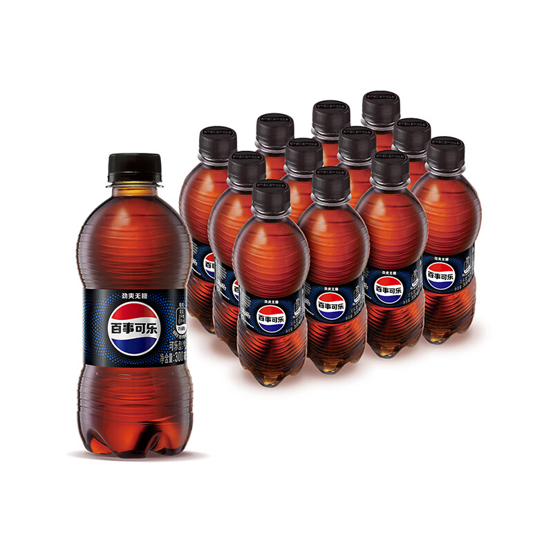 百事可乐Pepsi无糖可乐碳酸饮料汽水300ml*12瓶整箱装 10.9元 - 86线报