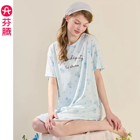 芬腾 女士睡裙可爱家居服 冰兰 券后27.99元 图片 2