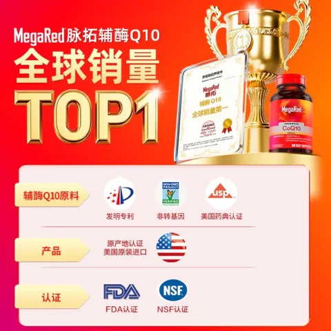 京东PLUS、有券的上：MegaRed 高含量辅酶Q10 90粒 242.99元 图片 2