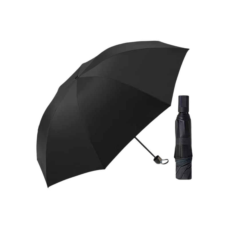 热销晴雨两用黑胶三折伞手动8骨防晒防紫外线买1送1 7.25元 - 86线报