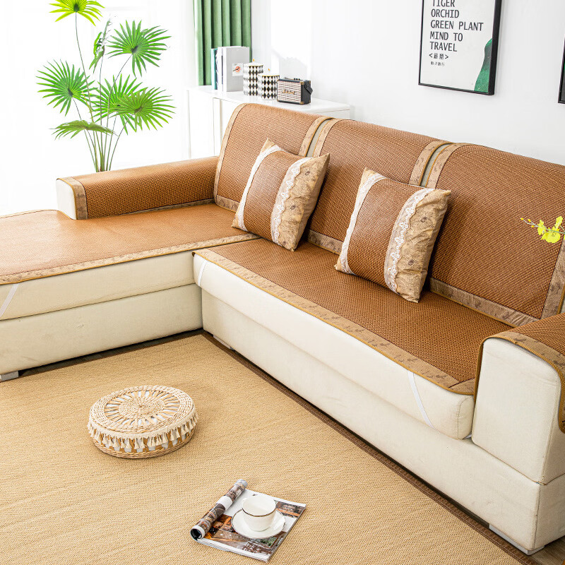 AVIVI夏季凉席沙发垫藤席防滑垫70*70cm藤席靠背巾夏至 16.12元 - 线报酷