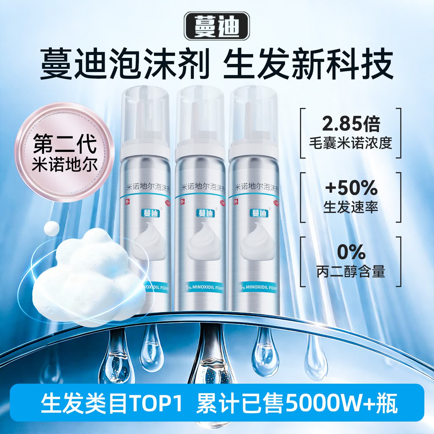 蔓迪米诺地尔泡沫剂5%(60g:3g)*60g/3瓶/盒 410.4元 - 86线报 蔓迪米诺地尔泡沫剂5%(60g:3g)*60g/3瓶/盒 410.4元 - 86线报