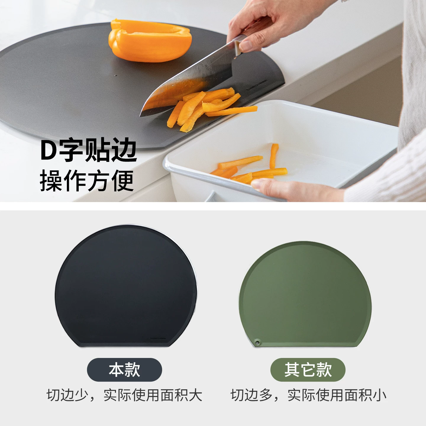 霜山TPU抗菌半月D型双面防滑砧板 56.2元 - 折送网