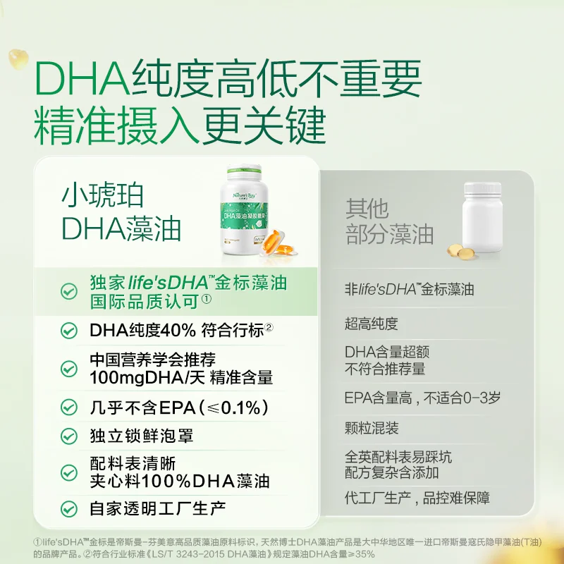 天然博士金标小琥珀dha微藻油宝宝儿童成人可用400mg*30粒 148.7元 - 线报酷