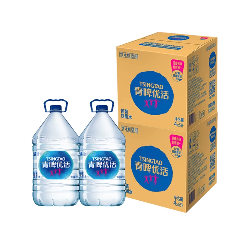 青啤优活饮用水桶装水5Lx4桶x2箱 32.81元 - 美泡泡
