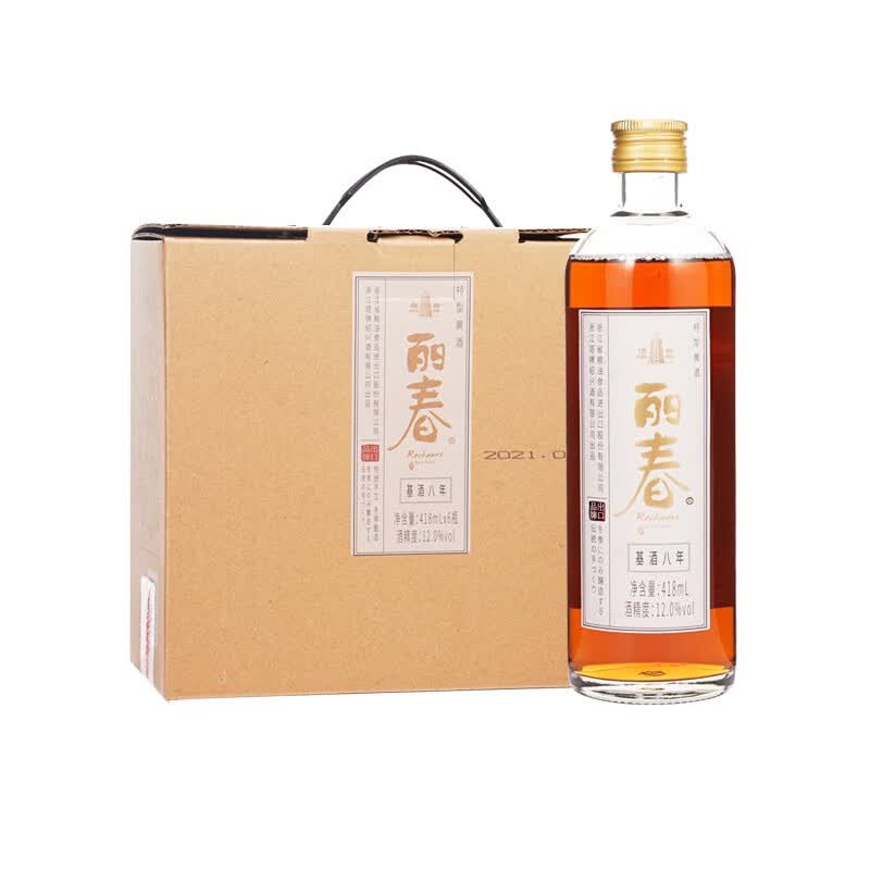 塔牌绍兴黄酒丽春八年特型黄酒418ml*6瓶整箱花雕酒礼盒装12度 128元 - 86线报