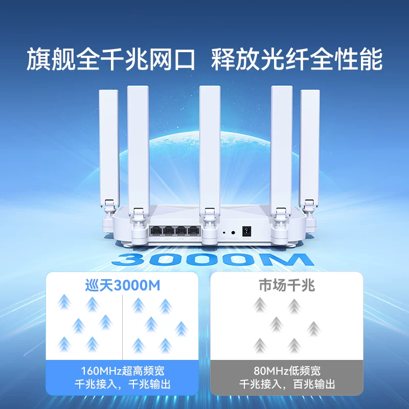 中兴AX3000M巡天版双频3000M家用千兆Mesh无线路由器Wi-Fi 6单个装白色 - 86线报
