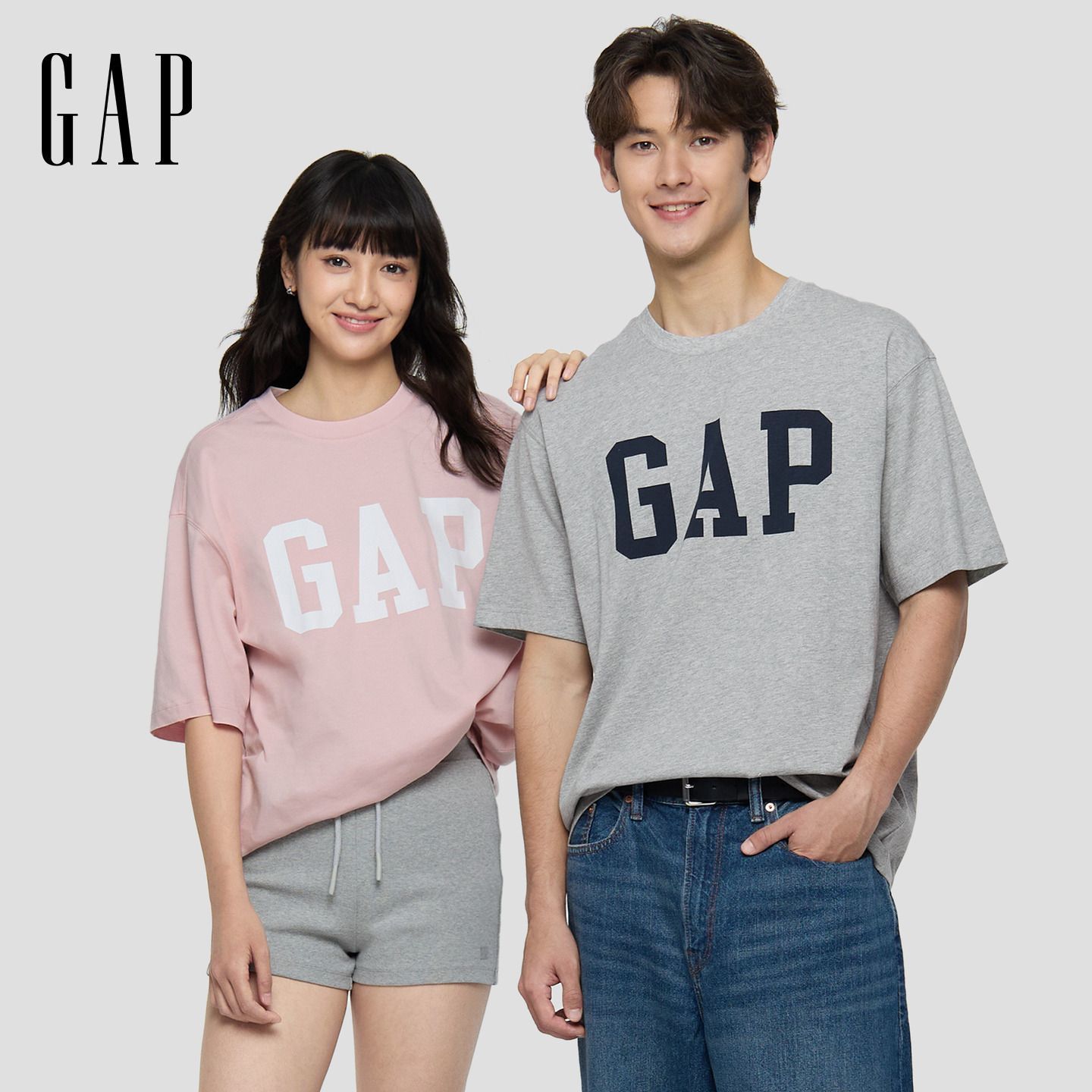Gap男士宽松短袖T恤logo字母印花 42元 - 线报酷