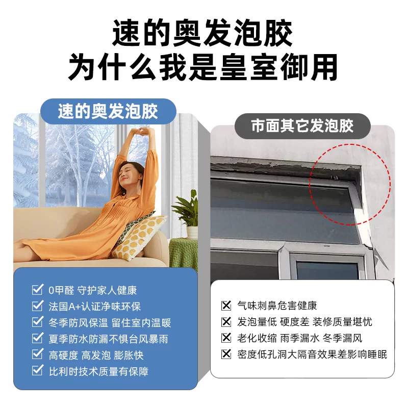 速的奥顶稷防水填缝剂发泡胶赠胶管750ml 14.4元 - 线报酷