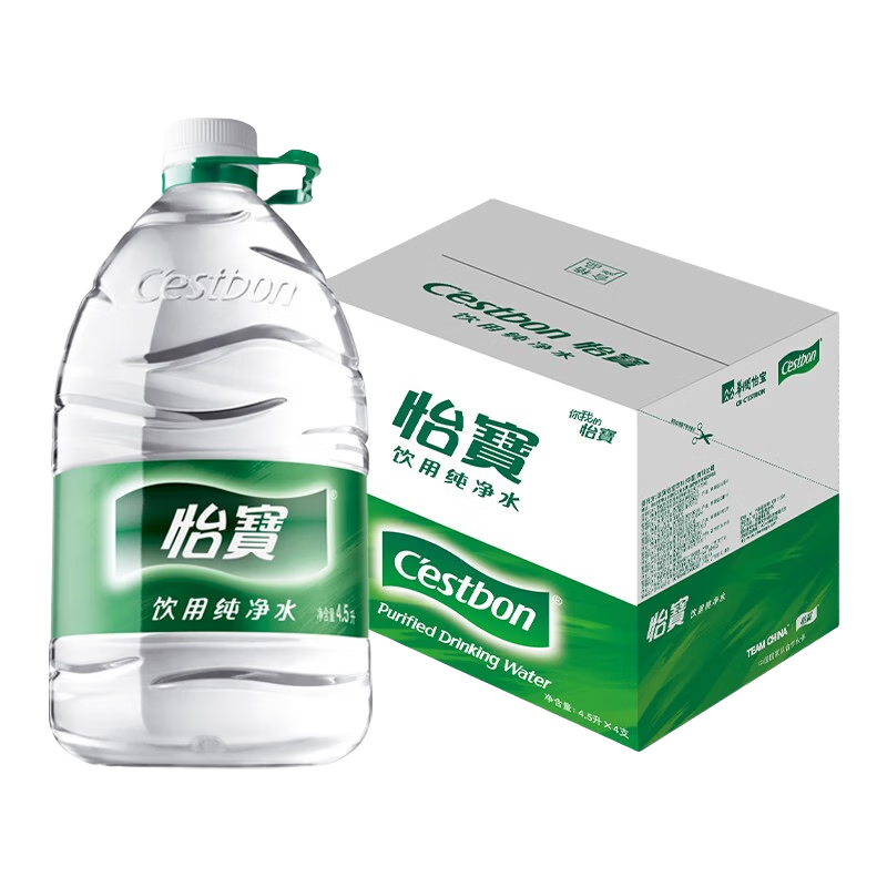 怡宝4.5L×4瓶饮用水纯净水 24.89元 - 线报酷