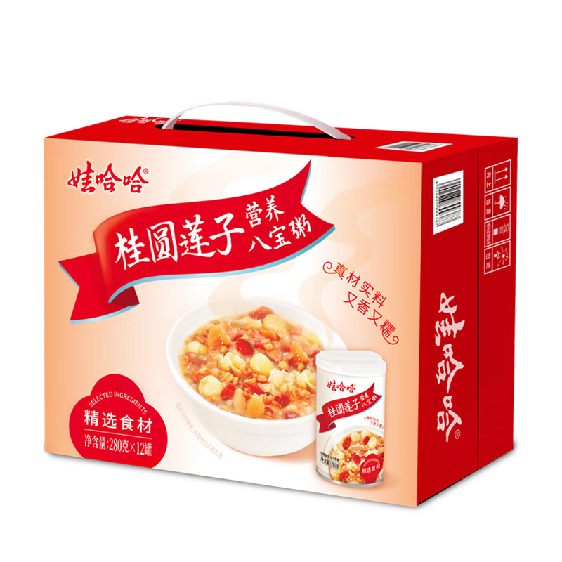娃哈哈桂圆莲子八宝粥280g*12罐 34.8元 - 86线报