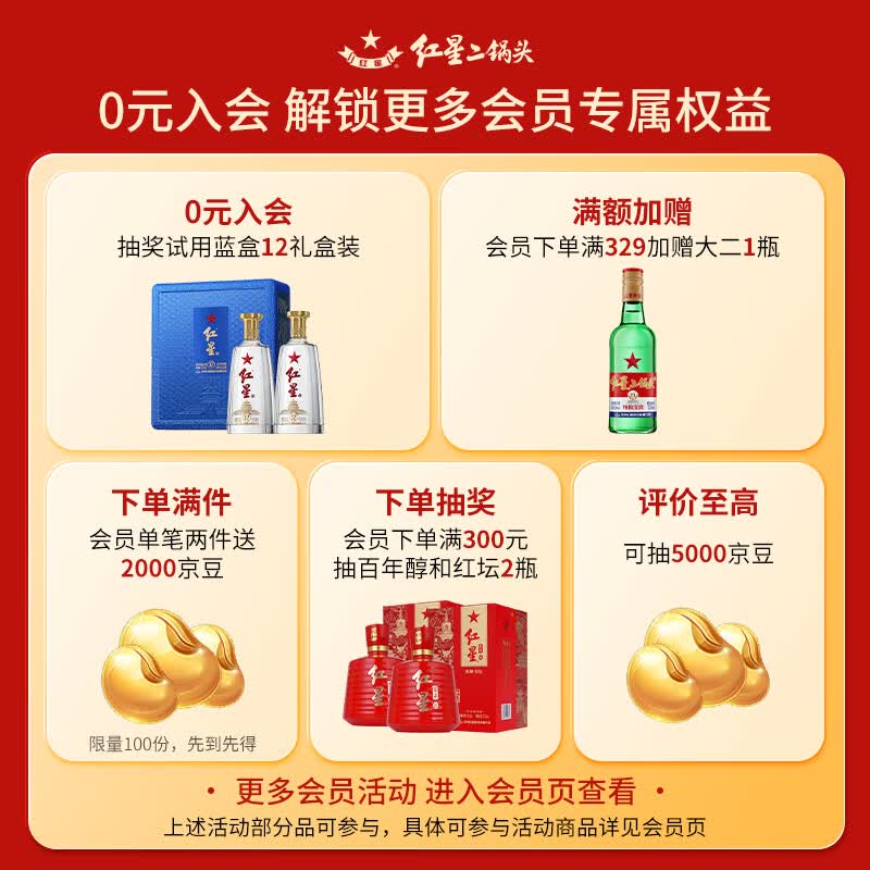 红星绿瓶1680二锅头56度清香型750ml单瓶装 10元 - 86线报