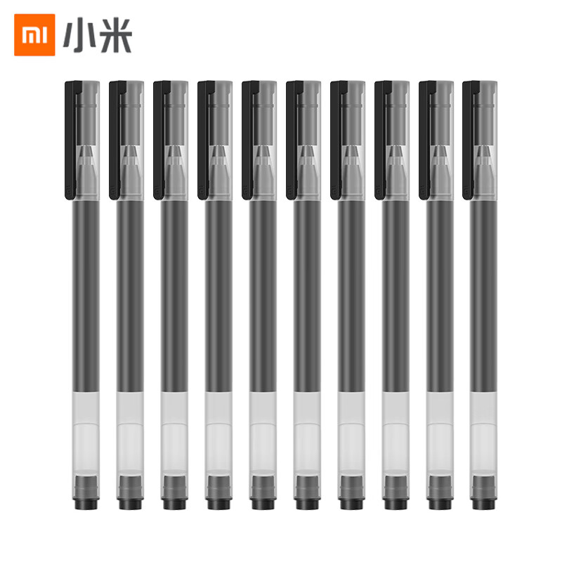 小米巨能写MJZXB02WC拔帽中性笔黑色0.5mm10支装 4.99元 - 86线报