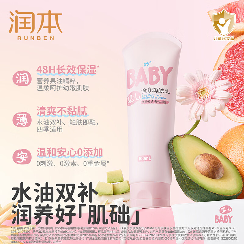 润本儿童唇膏4g 1支 +全身润肤乳100ml 11.88元 - 86线报