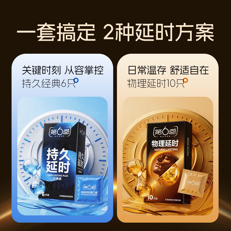 第六感持久安全套双重延时套盒16只经典6只+物理10只 16.9元 - 86线报