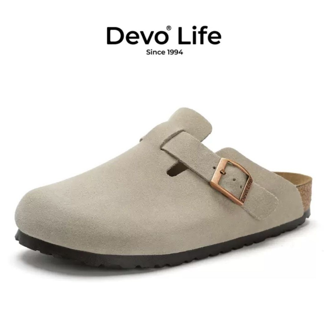 Devo Life Devo软木拖鞋男女包头真皮勃肯鞋 155.2元 - 86线报