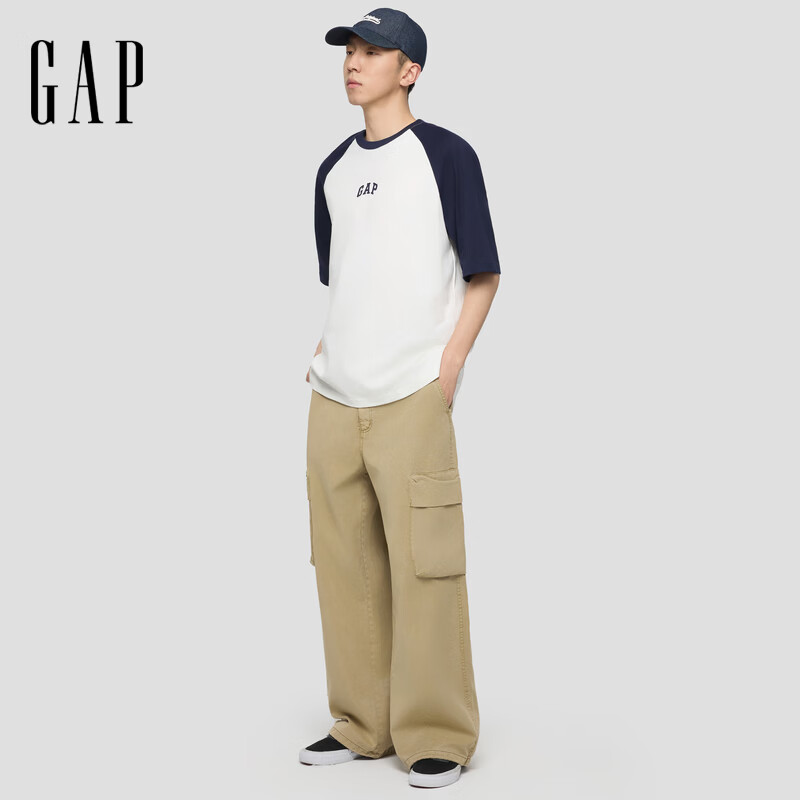 Gap男女装2026春季款纯棉logo撞色插肩短袖T恤亚洲尺码 59元 - 86线报