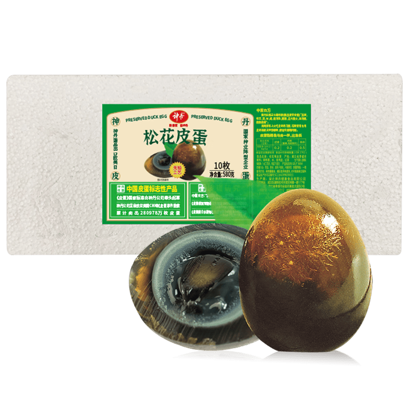 神丹松花皮蛋10枚共580g家庭装无铅工艺 15.8元 - 86线报