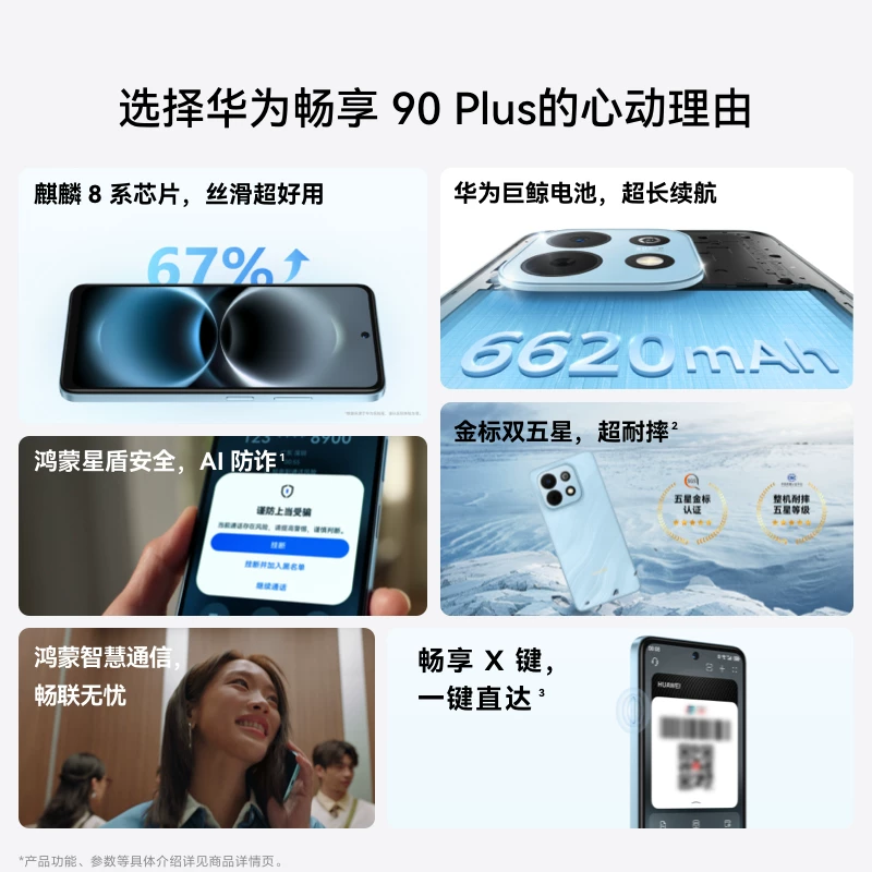 华为畅享90Plus新款手机8GB+256GB 1316.65元 - 线报酷