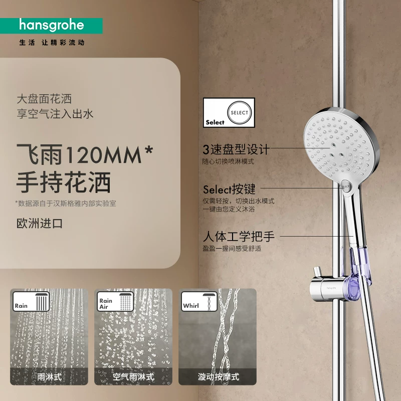 汉斯格雅飞雨系列花洒套装 1173.85元 - 线报酷