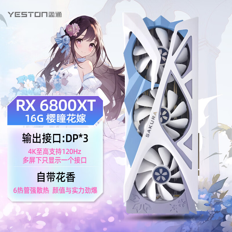 盈通RX 6800XT 16GB GDDR6樱瞳花嫁 SA AMD RADEON 7nm - 86线报