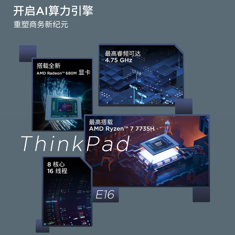 ThinkPad E16 16英寸联想轻薄大屏笔记本电脑 R7-7735H 32G 1T 黑 - 86线报