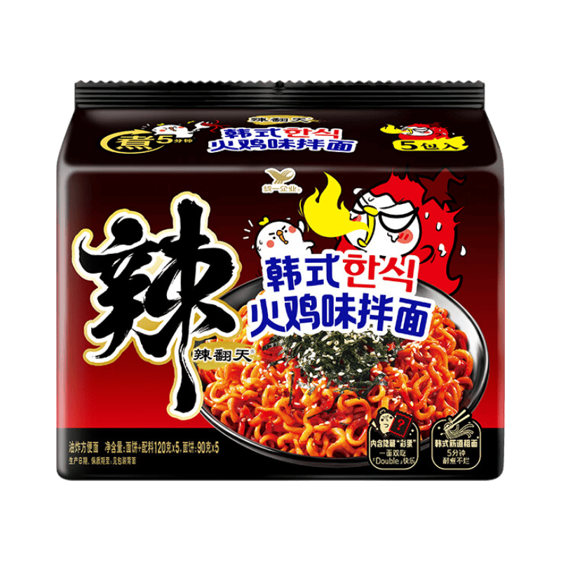 统一辣翻天韩式火鸡味拌面120g×5袋 8.9元 - 86线报 统一辣翻天韩式火鸡味拌面120g×5袋 8.9元 - 86线报