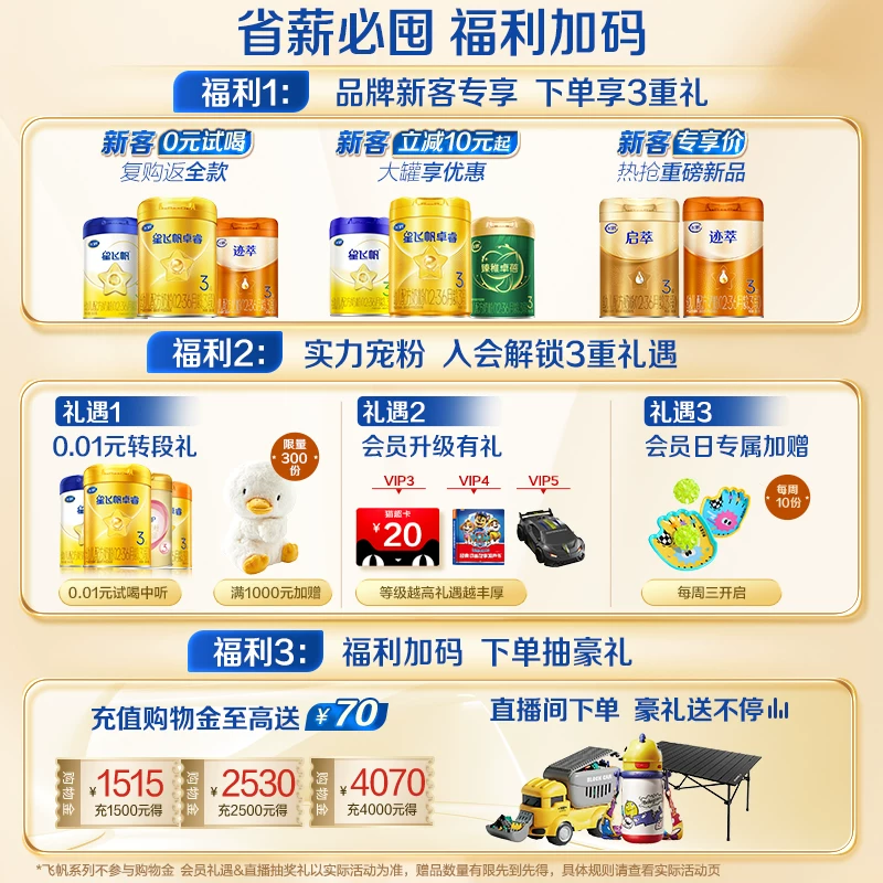 飞鹤星飞帆系列婴儿奶粉国产版 200元 - 86线报
