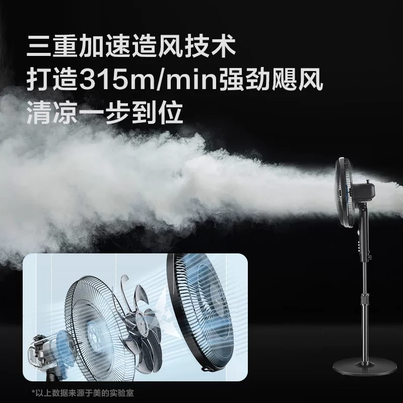 美的电风扇落地扇家用节能立式宿舍大风力音轻强力工业华凌电扇 69.5元 - 86线报