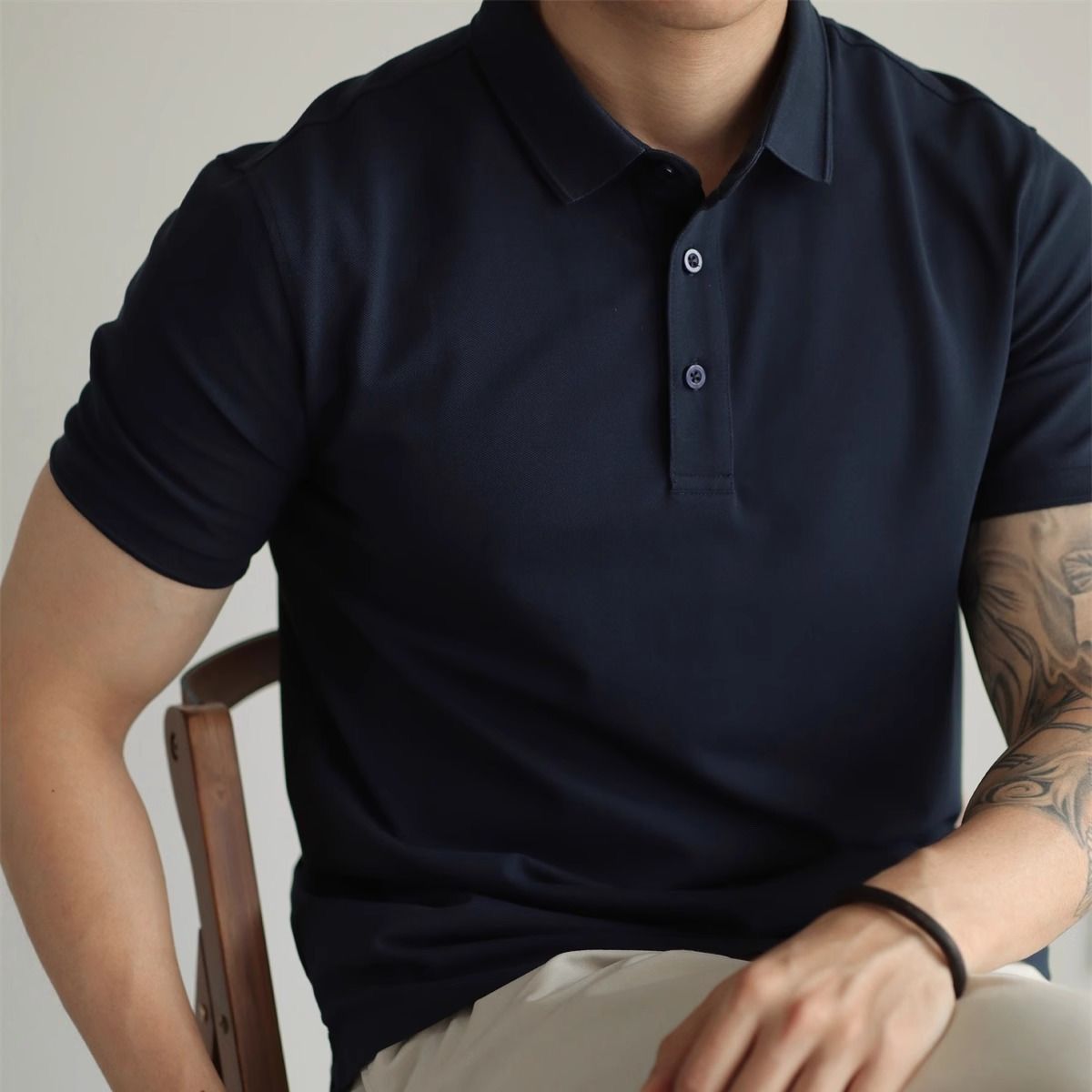 马登280g重磅纯色POLO黑色polo2026新款短袖美式夏季翻领半袖简约百搭上衣品质通勤男装 - 美泡泡