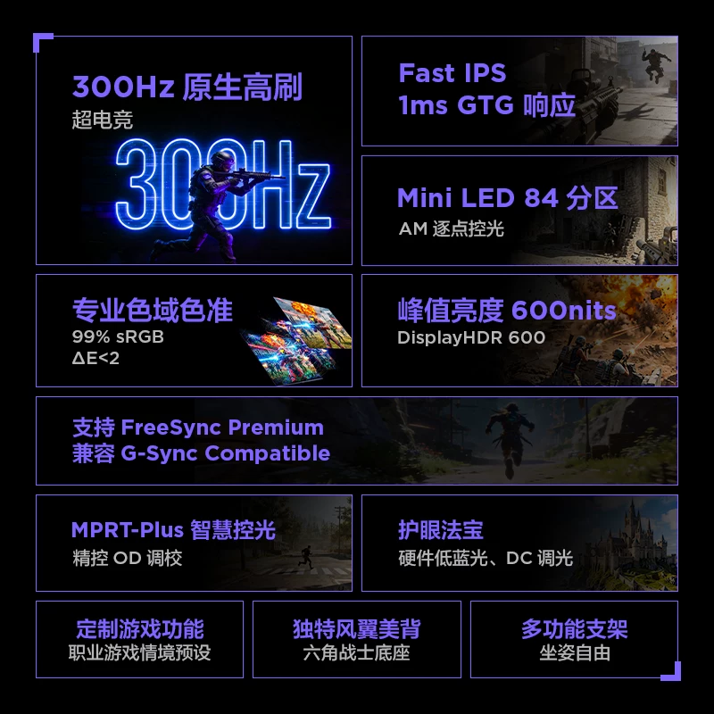 雷鸟Q5A24.5英寸MiniLED300HzFast-IPS显示器 - 线报酷