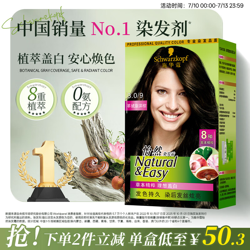 施华蔻怡然染发霜#3.0羊绒脂深棕1盒 20.52元 - 86线报
