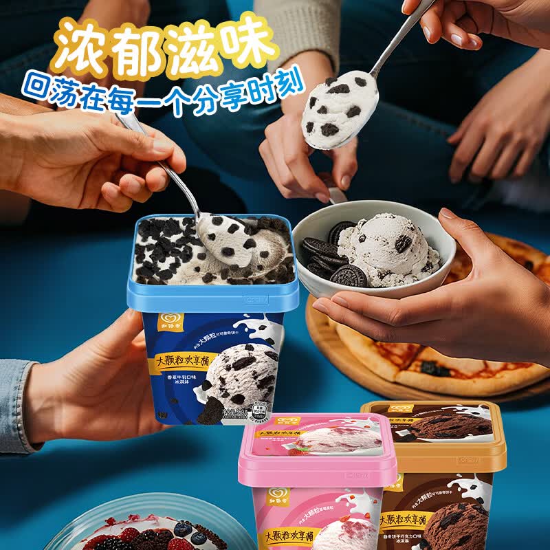 和路雪家庭装曲奇饼干巧克力口味大桶桶装冰淇淋550g 16.26元 - 86线报