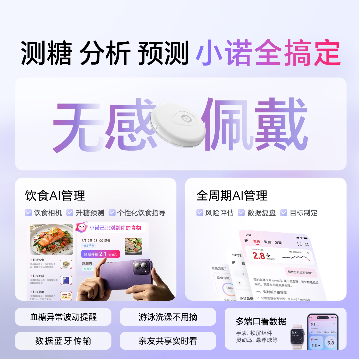 三诺爱看动态血糖仪二代i6免扎针持续监测1盒装 108.3元 - 清风线报