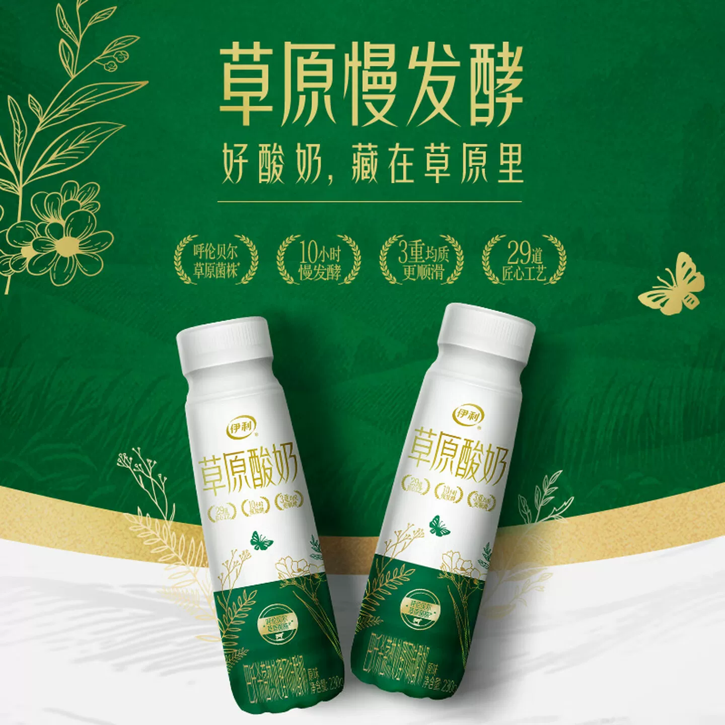 伊利230克×10瓶原味巴氏杀菌热处理风味酸奶 13.88元 - 86线报