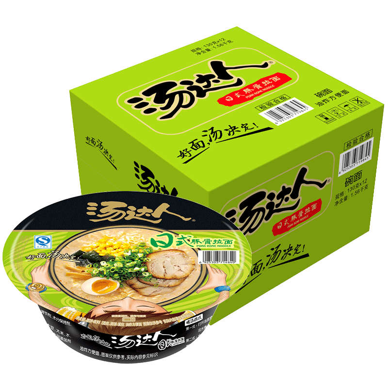 统一汤达人日式豚骨拉面130g×12碗整箱装 187元 - 86线报