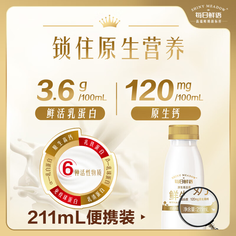每日鲜语鲜牛奶3.6g蛋白质211ml*6 14.57元 - 86线报