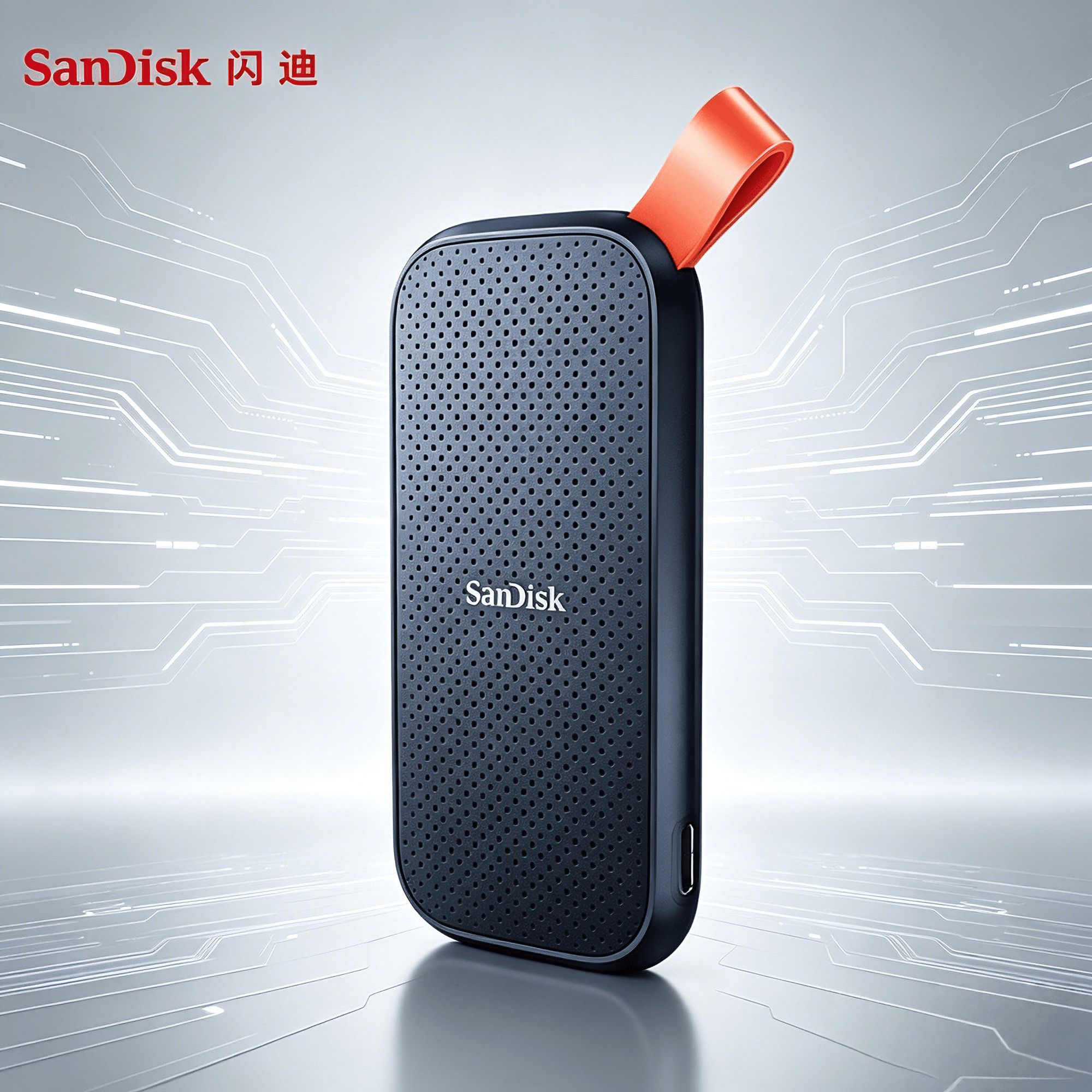 闪迪E30 1T标准版Type-C高速SSD移动固态硬盘存储USB3.2Gen2 579元 - 线报酷