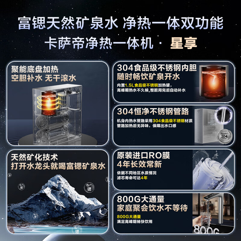 卡萨帝家用厨下式净热一体净水器 6771.95元 - 86线报