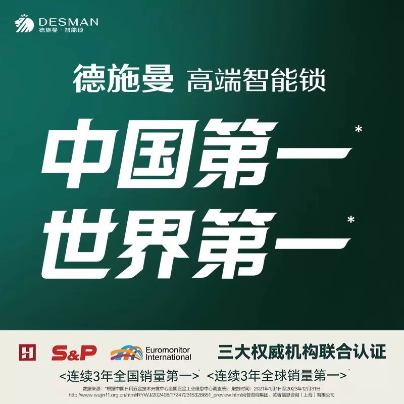 德施曼Q3E AI指纹识别全自动智能门锁 773.9元 - 86线报