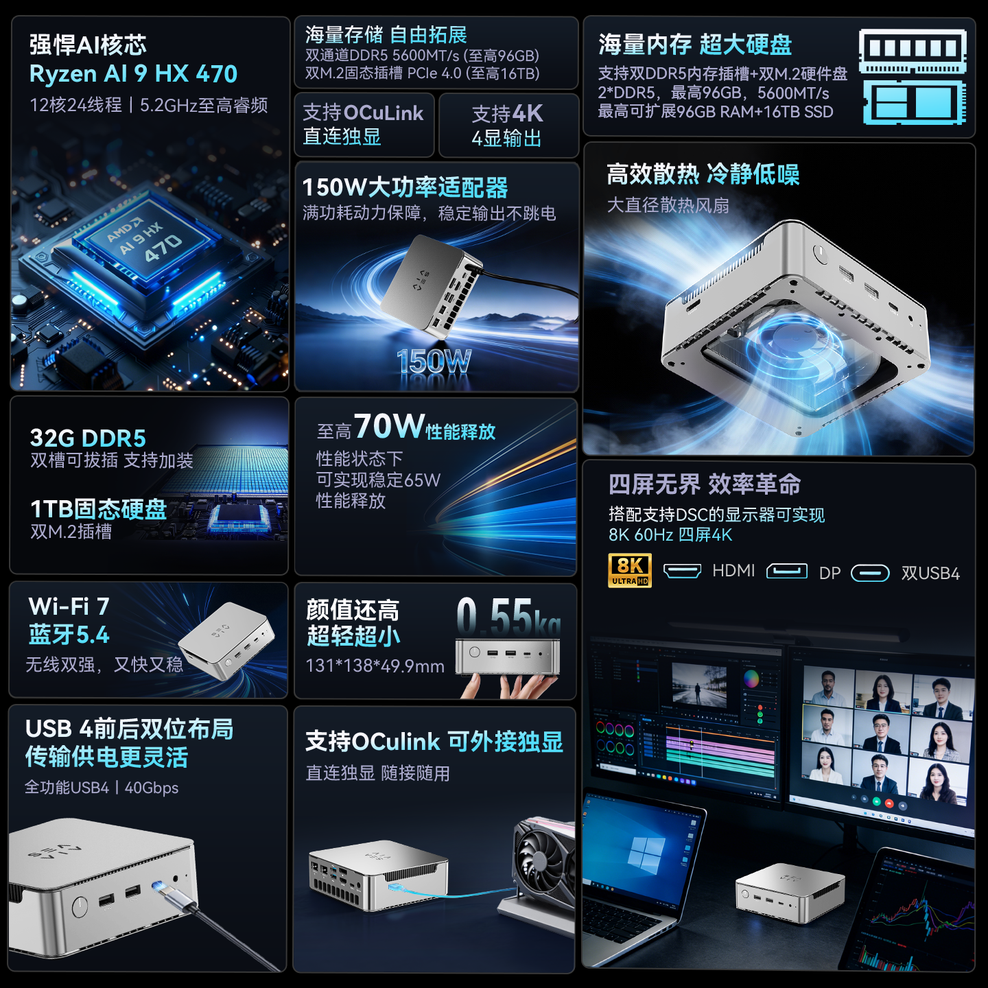希未R3Max迷你主机锐龙AI 9HX470 2026年新款微型mini高配置办公游戏小型电脑主机 - 86线报