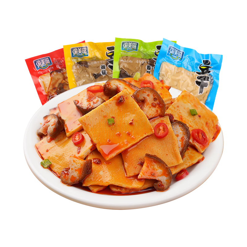 渝美滋 五香菇豆干 豆腐干 300g 麻辣即食 6.8元 需试用 实付6.8元 - 线报酷