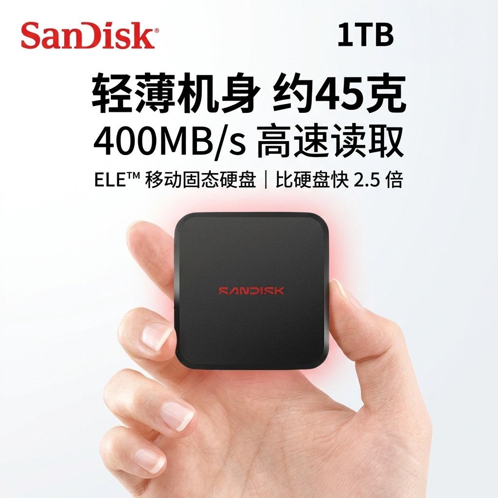 闪迪ELE 1tb高速移动固态硬盘外置PSSD便携式1T手机电脑办公通用 499元 - 美泡泡 闪迪ELE 1tb高速移动固态硬盘外置PSSD便携式1T手机电脑办公通用 499元 - 美泡泡