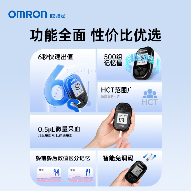欧姆龙GH83血糖仪+100条血糖试纸+100支采血针针头 91.2元 - 86线报
