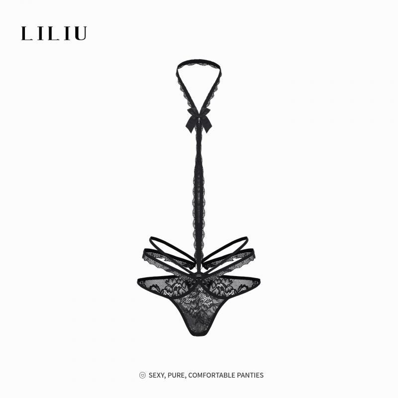 LILIU纯欲辣妹挂脖内裤女御姐狂野拽酷反差性感蝴蝶结女士三角裤 21.46元 - 折送网