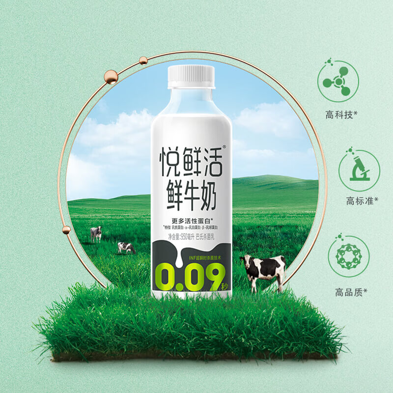悦鲜活鲜牛奶超瞬时杀菌鲜奶950ml/瓶 11.68元 - 86线报