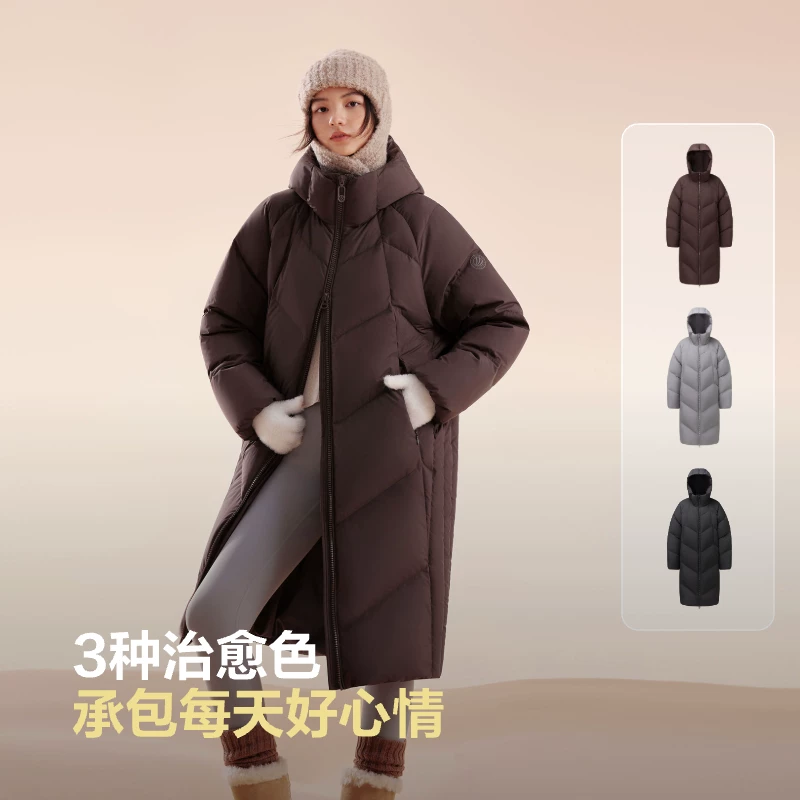 波司登 反季好价 轻氧感长款连帽宽松羽绒服90绒680+蓬女外套 - 86线报