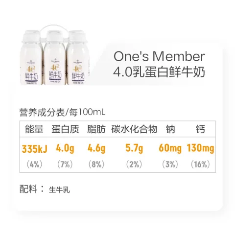 1号会员店 4.0g乳蛋白鲜牛奶200g*6瓶 18.43元 图片 1