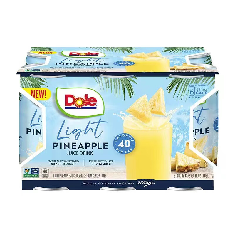 都乐轻甜菠萝汁177ml*6瓶年节礼盒 21.9元 - 86线报