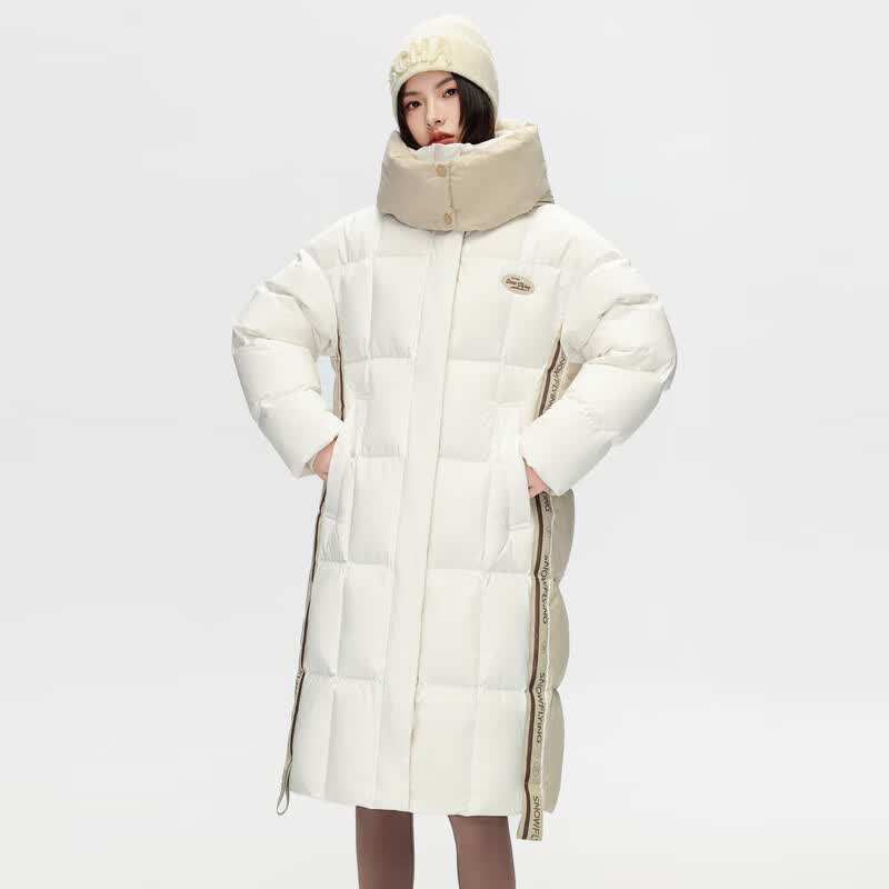 雪中飞高充绒量超级加厚御寒立领长款连帽羽绒服 159元 - 86线报